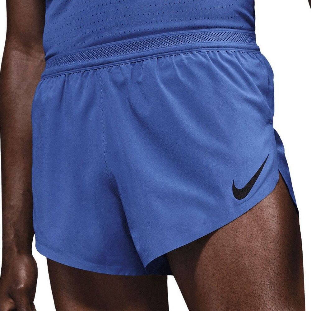 Nike AeroSwift 2" Brief-Lined Men's Size L Comet Blue Black Running Shorts